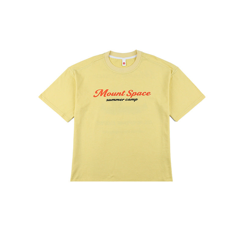 Men's & Children's Short-sleeved Summer Outdoor Camping Style Breathing Cotton Teens Short Sleeve Children's T-shirt