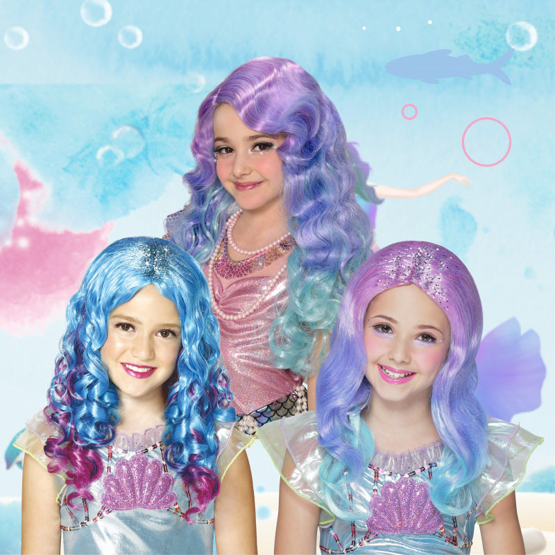 Christmas Halloween School Kindergarten Performance Gradient Color Cos Wig