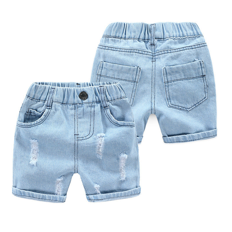 Ripped Jeans Shorts Summer Korean Style Children's Pants