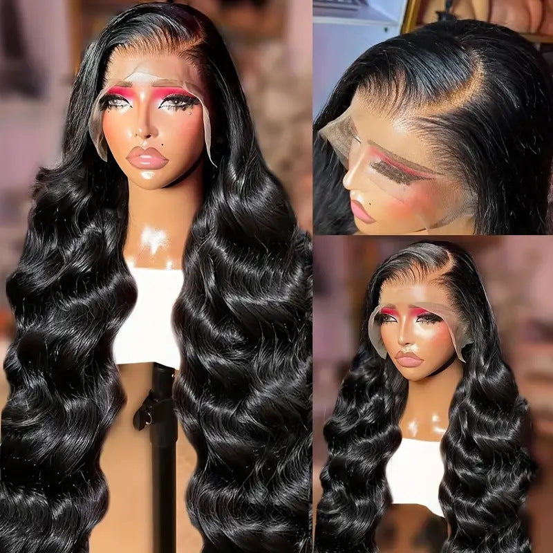 Women's Natural Fiber Front Lace Medium Large Wave Curly Hair Wig Long Curls