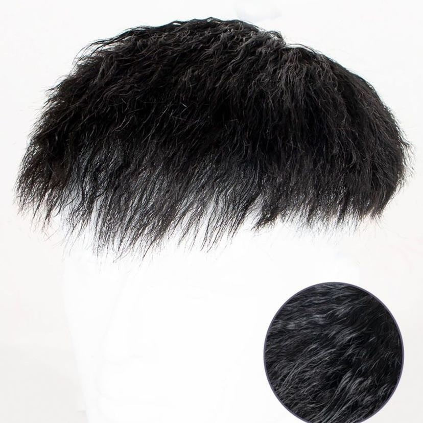 Men's Style Handsome Steel Clip Hot Invisible Seamless Real Head Wig