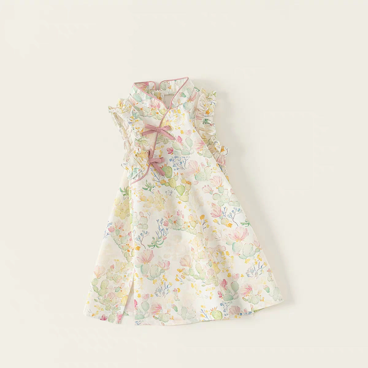 Children's Bow Summer Cheongsam Han Chinese Costume National Style Children's Dress