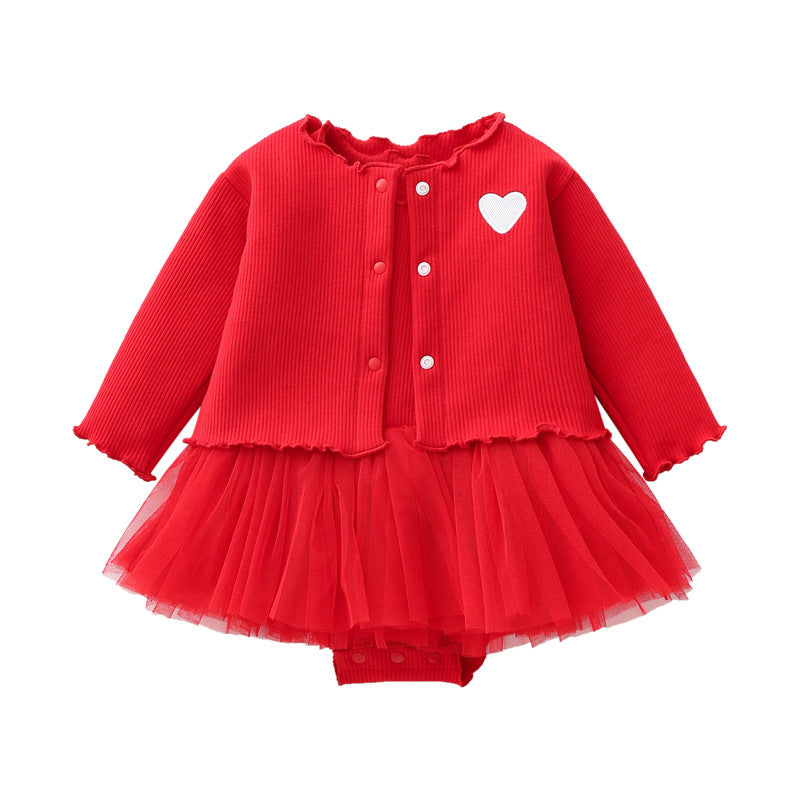 Children's Clothes For Babies Long-sleeved Cardigan Bodysuit Children's Dress