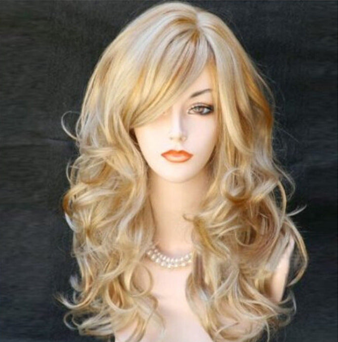 Women's Hair Mixed Color Gradient Gray White Female Long Straight Wig