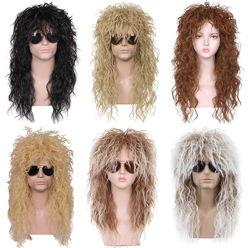 Men's Fluffy Hairstyle Beggar Crazy Long Curly Hair Stage Men's Wig