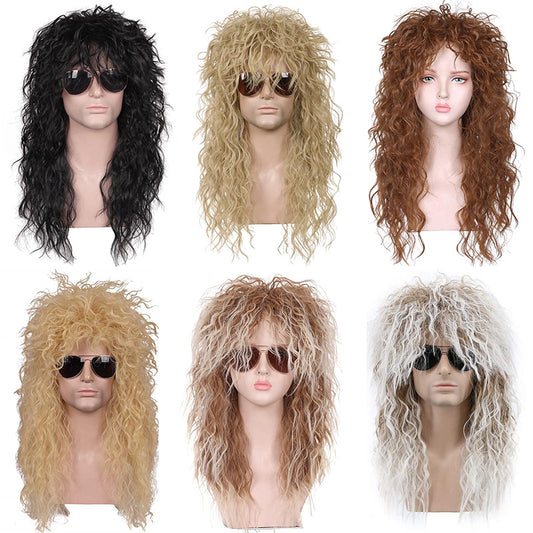 Men's Fluffy Hairstyle Beggar Crazy Long Curly Hair Stage Men's Wig