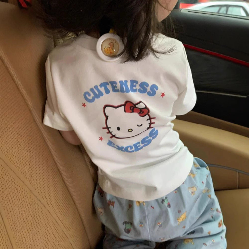 Top Cute Cartoon Cat Casual Doll Children's T-shirt