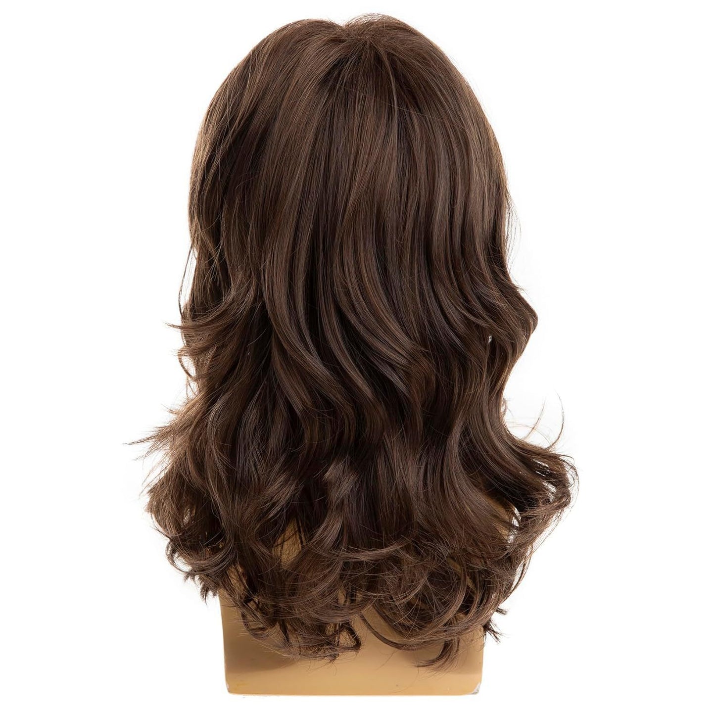 Men's Brown Mid-length Curly Hair Natural Head Men's Wig