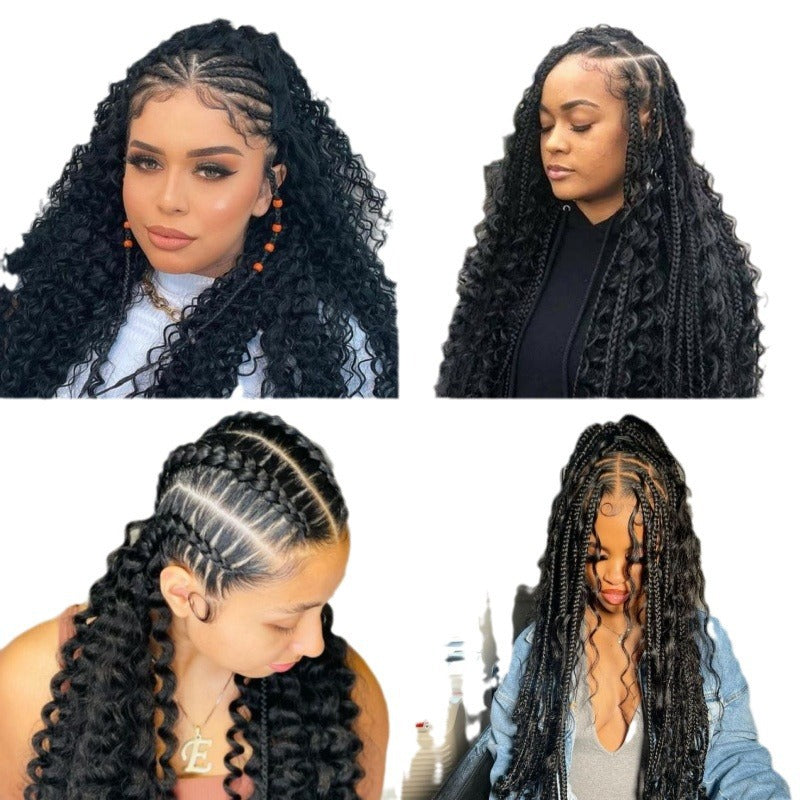 Hair Bulk Natural Color Seamless Extension Wig Long Curls