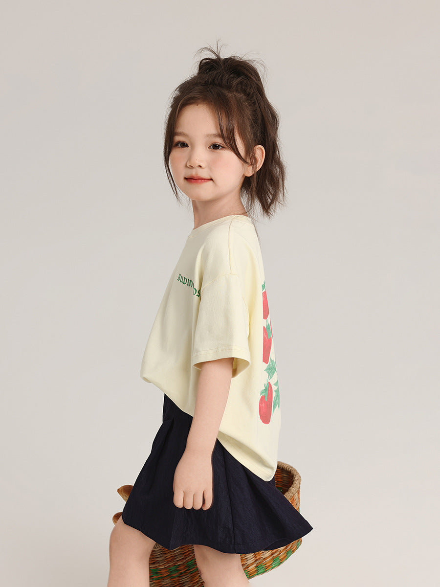 Children's Summer Cartoon Printed Korean Style Loose Short Children's T-shirt