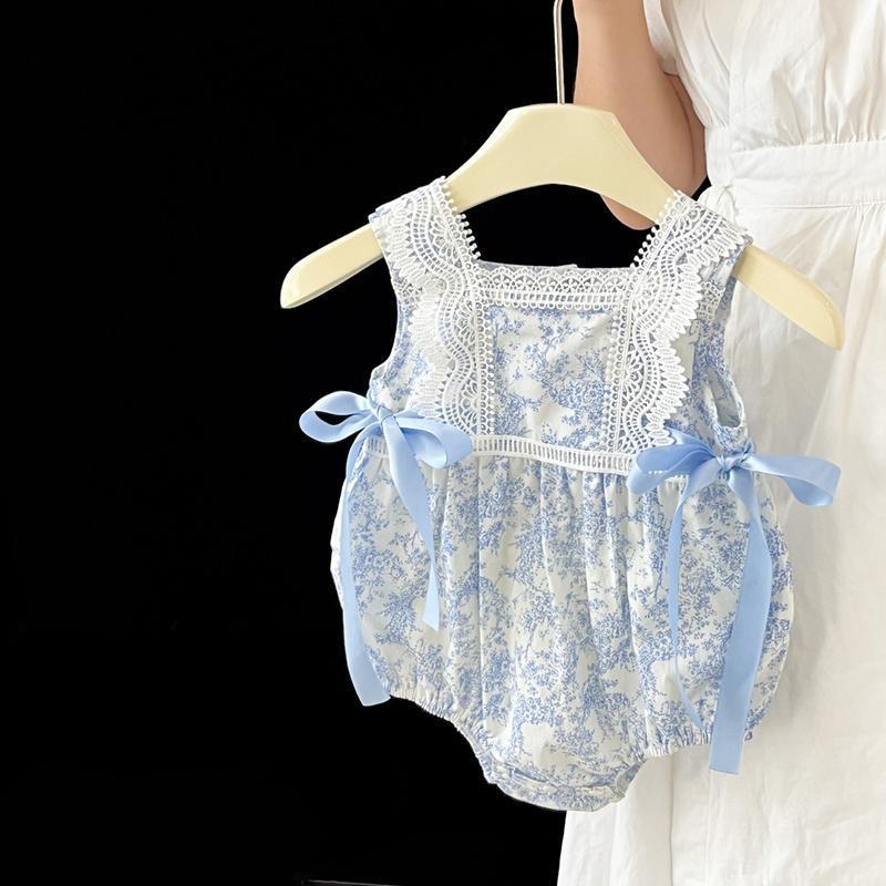 Summer Thin Western Style Cute Strap Floral Romper Jumpsuit, Climbing Suit