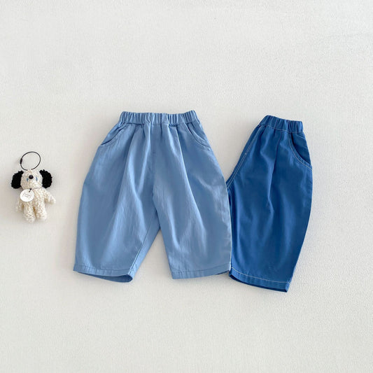 Refund Change Solid Color Jeans Summer Children's Pants