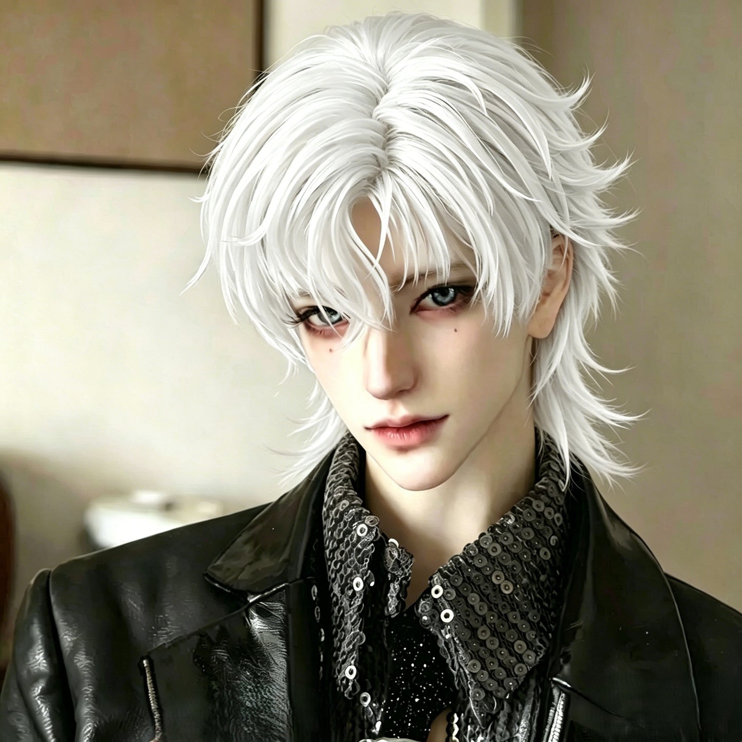 Men's Doll Points Hair Wolf Tail Two-dimensional Fake Cos Wig