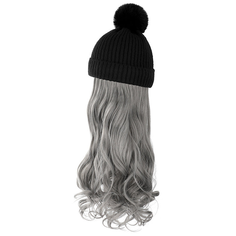 Hat Curly Hair Removable Fashion Woolen Natural Wig Long Curls