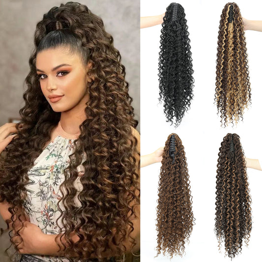 Chemical Fiber Small Volume Grip Long Curly Wig Ponytail