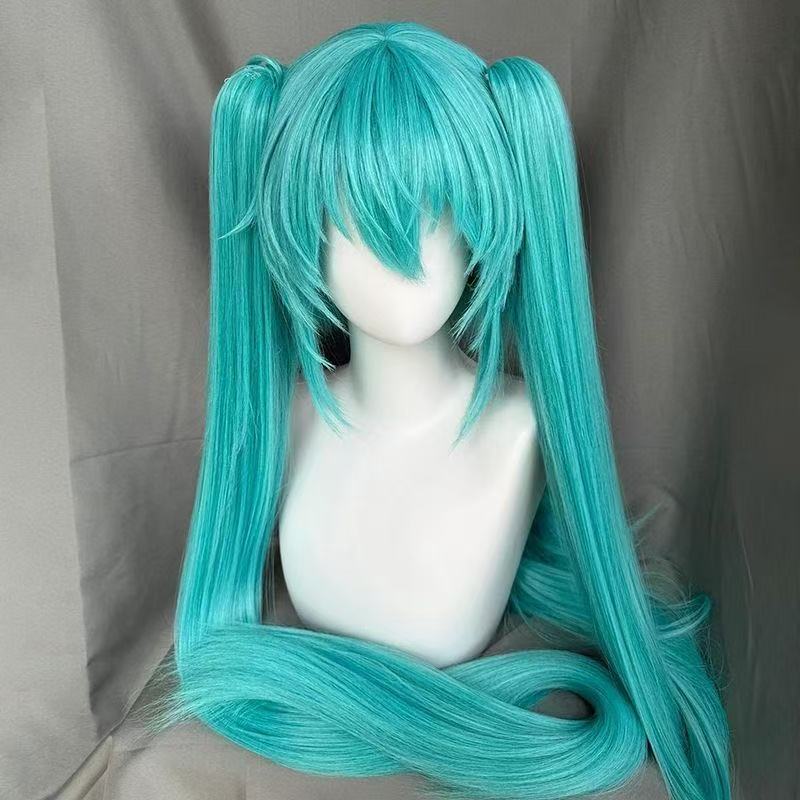 Lolita Chinese Style Double Horse Tail Long Straight Cos Wig