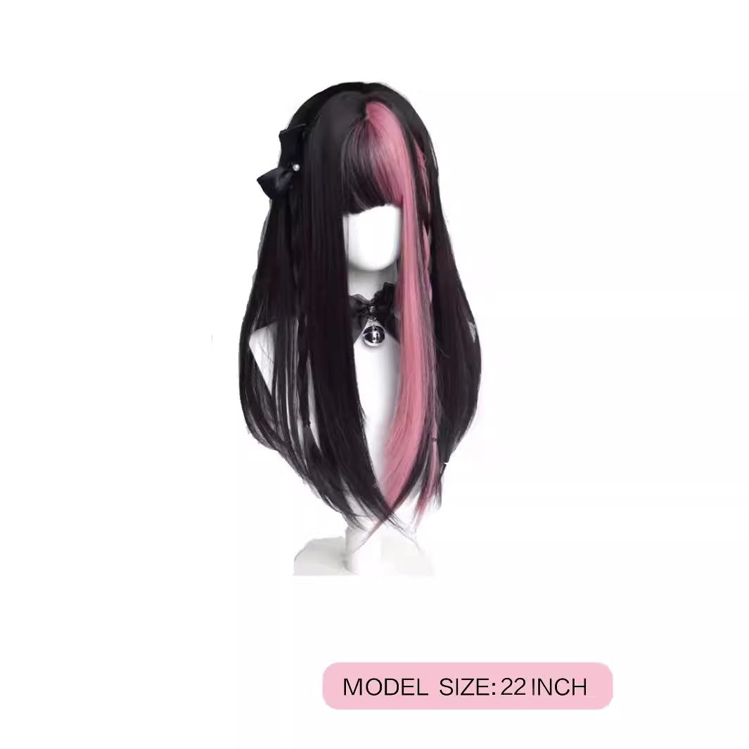 Female Blackberry Powder Color Matching Sweet Spicy Group Style Lolita Cos Wig