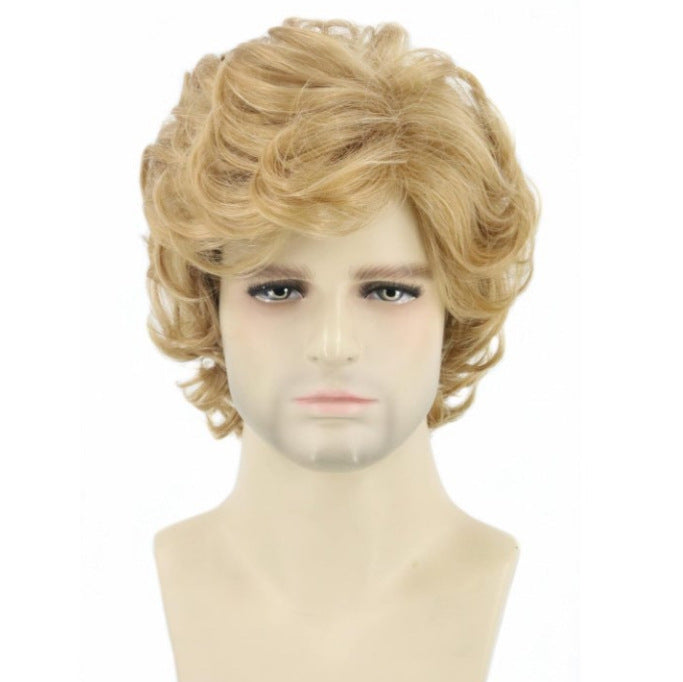 Men's Short Curly Hair Small Curls Male Black Men's Wig