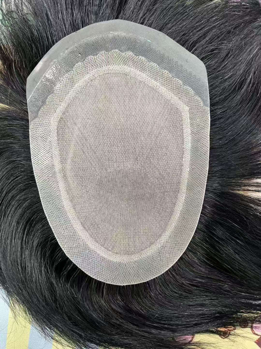 Men's Yarn Full Delivery Needle Boys Real Hair Short Men's Wig