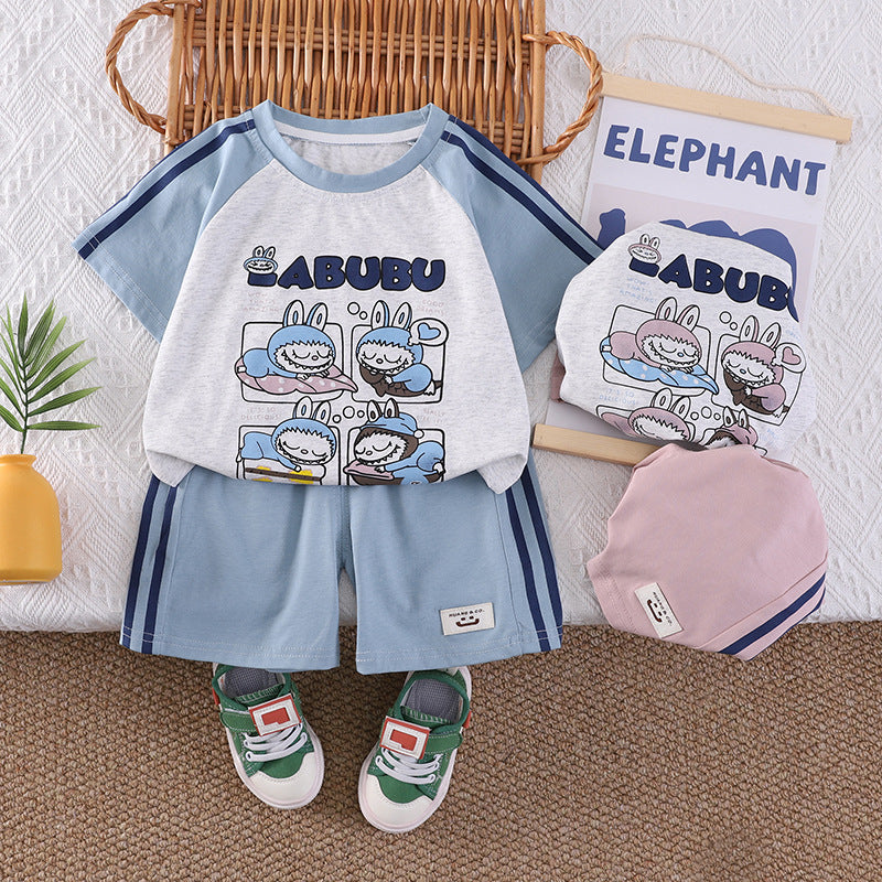 Summer Fashion Fashionable Cartoon Sports Short Sleeve Children's Suit