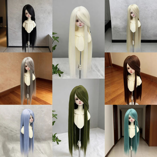Doll Points Soft Silk Hair Cover Bangs Rough Long Straight Wig