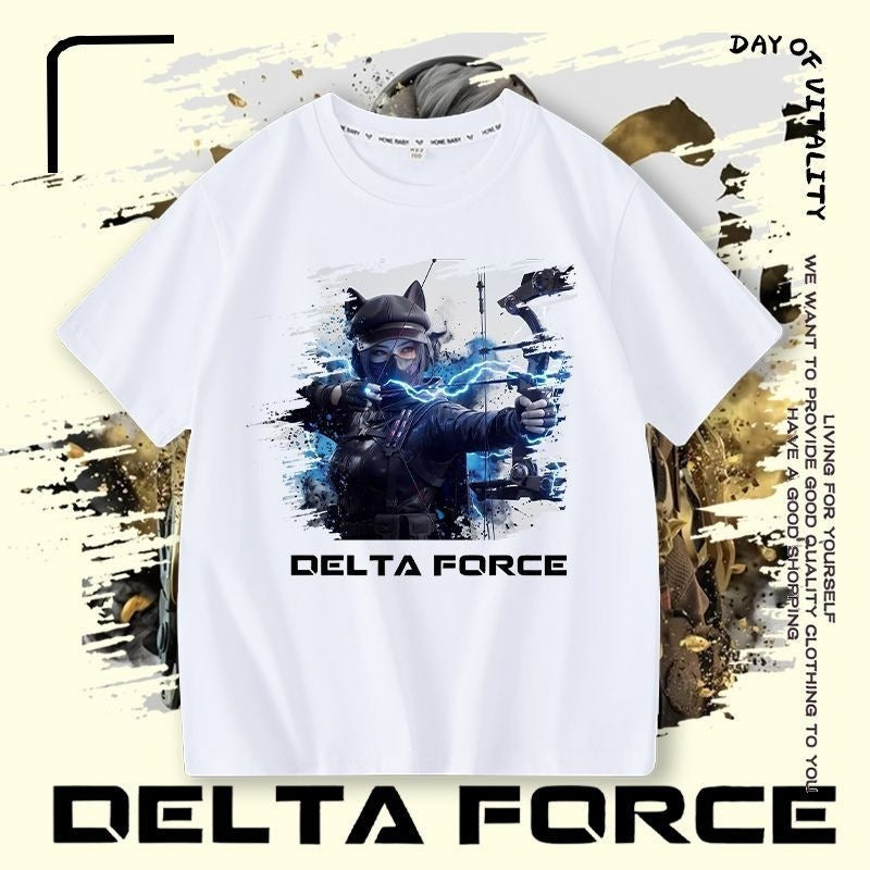 Dragon Eclipse Gold Rose Peripheral Boys Short Sleeve Loose Half-sleeve Children's T-shirt