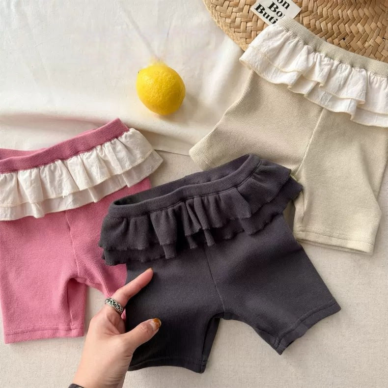 Children's Style Summer High Waist Leggings Lace Shorts Children's Pants