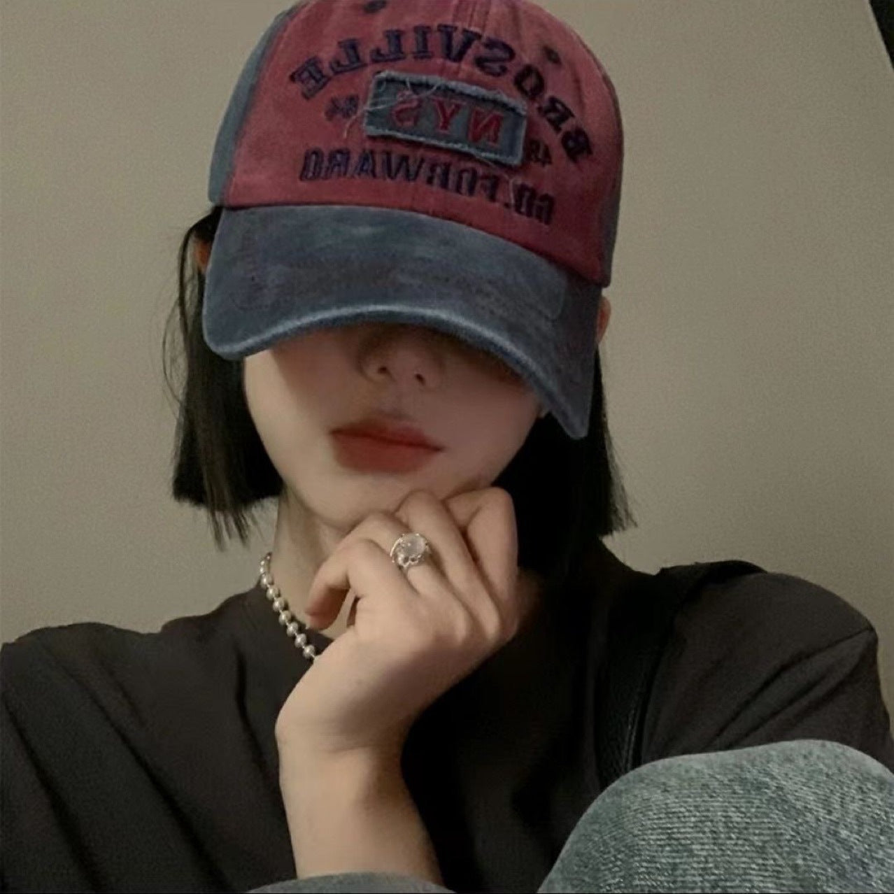 Hat One Female Fashion Natural Realistic Baseball Wig Short Straight Hair