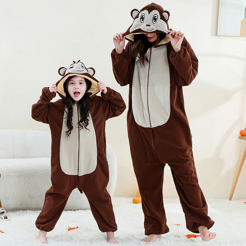 Polar Fleece Animal Modeling Jumpsuit Adult Middle Big Outfit Jumpsuit, Climbing Suit