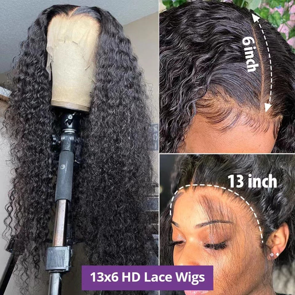 Front Lace African Small Volume Sheath Wig Long Curls