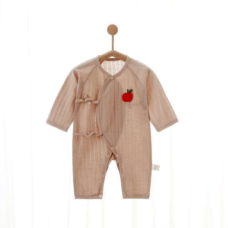 Summer Cotton Long-sleeved Jumpsuit Bellyband Boneless Butterfly Romper Long Jumpsuit, Climbing Suit