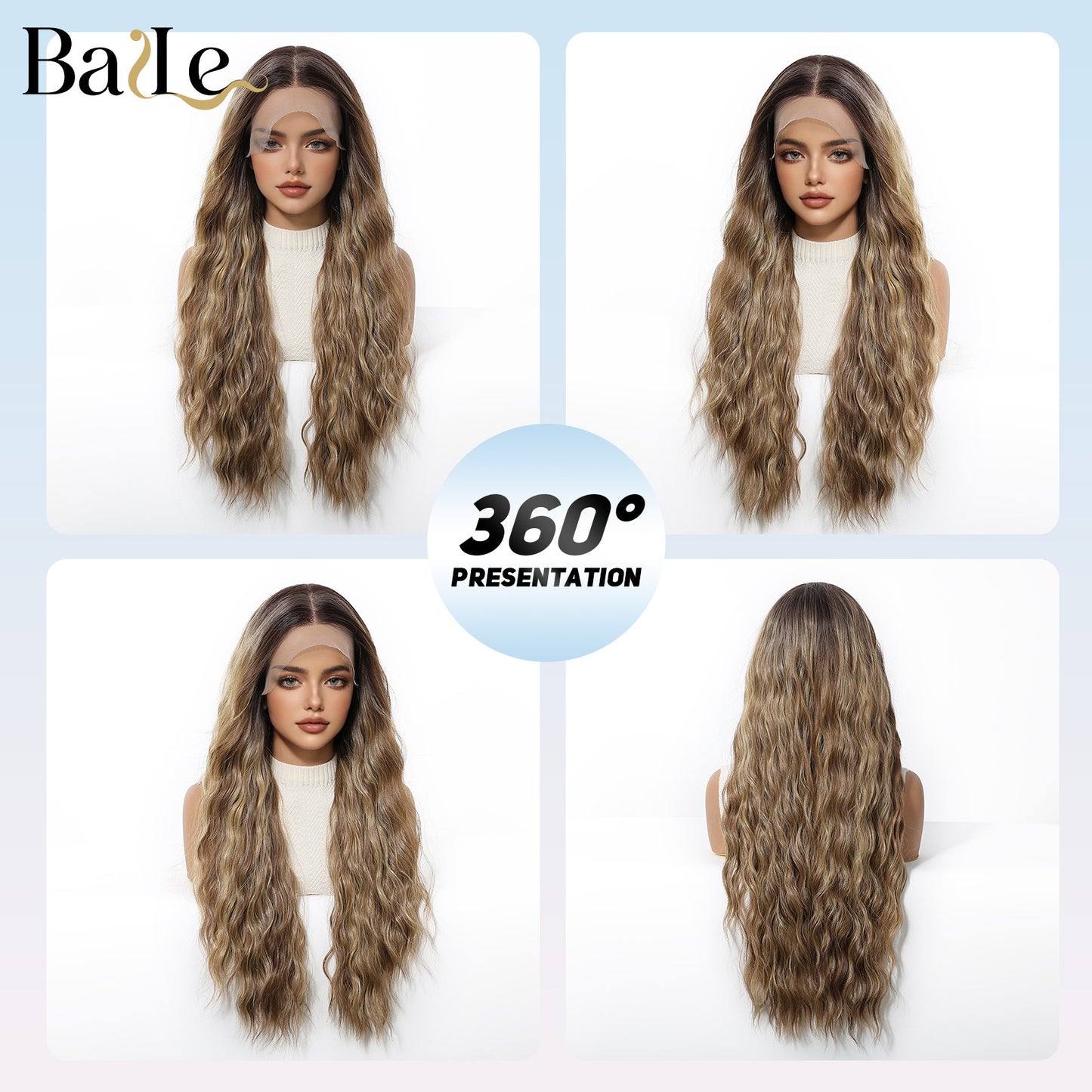 Large Area Lace Honey Gold Curly Hair Wig Long Curls