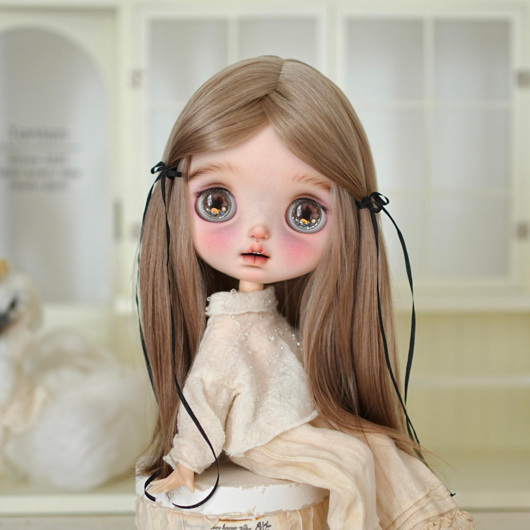 Pei Points Doll Finished Straight Hair Curls Small Cos Wig