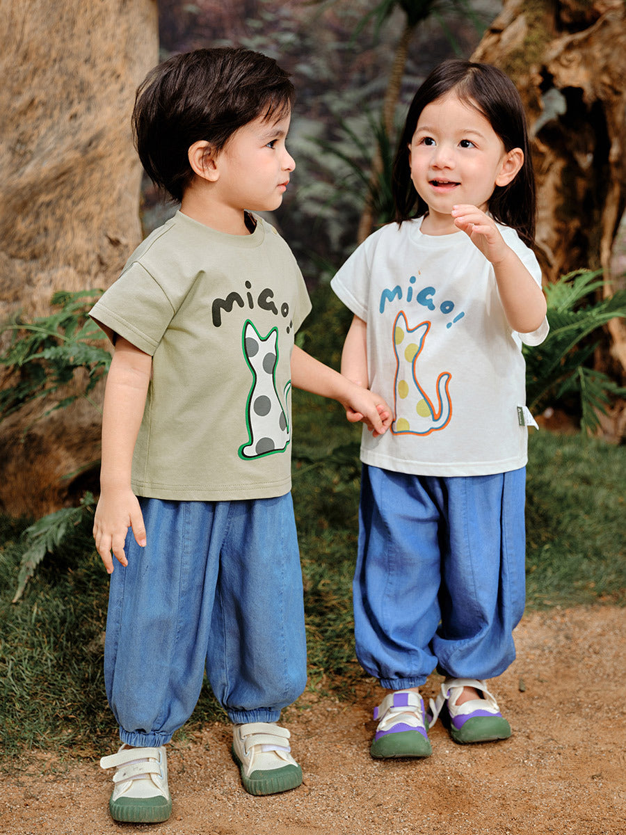 Children's Ceramic Shell Clothing Summer Boys Cute Cartoon Casual Children's T-shirt