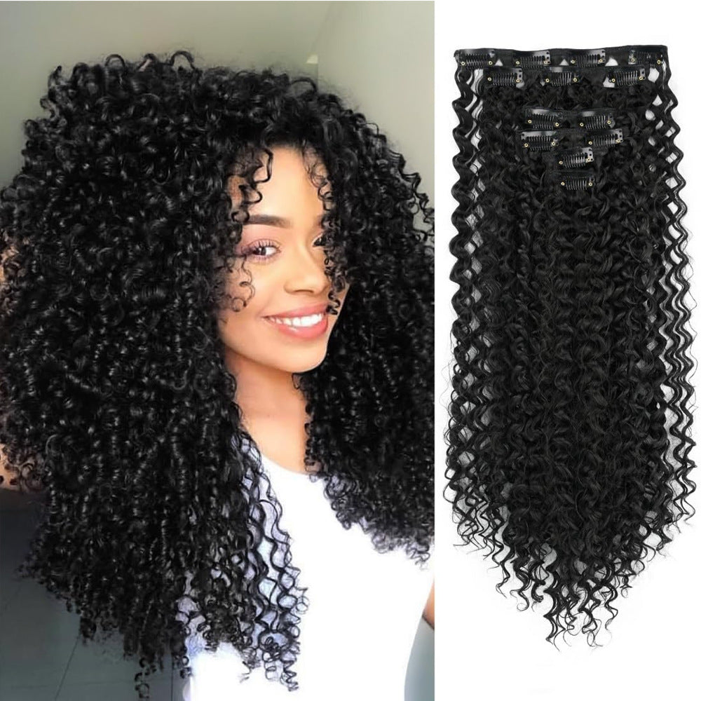 Women's Hair Extension Curler Invisible Seamless Water Ripple Wig Long Curls