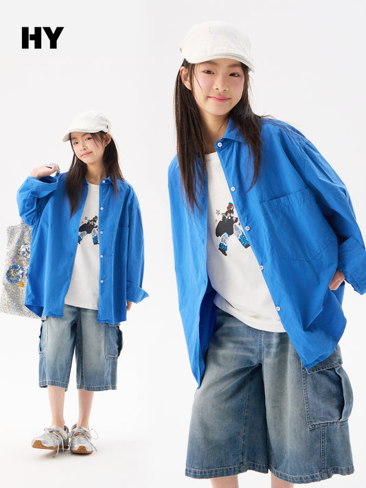 Children's Clothing Spring Wear Outer Boys Tops Small Teen Children's Shirt