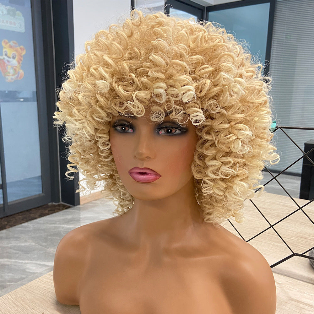 Fluffy Wigs With Small Head Cover Wig Short Curly Hair