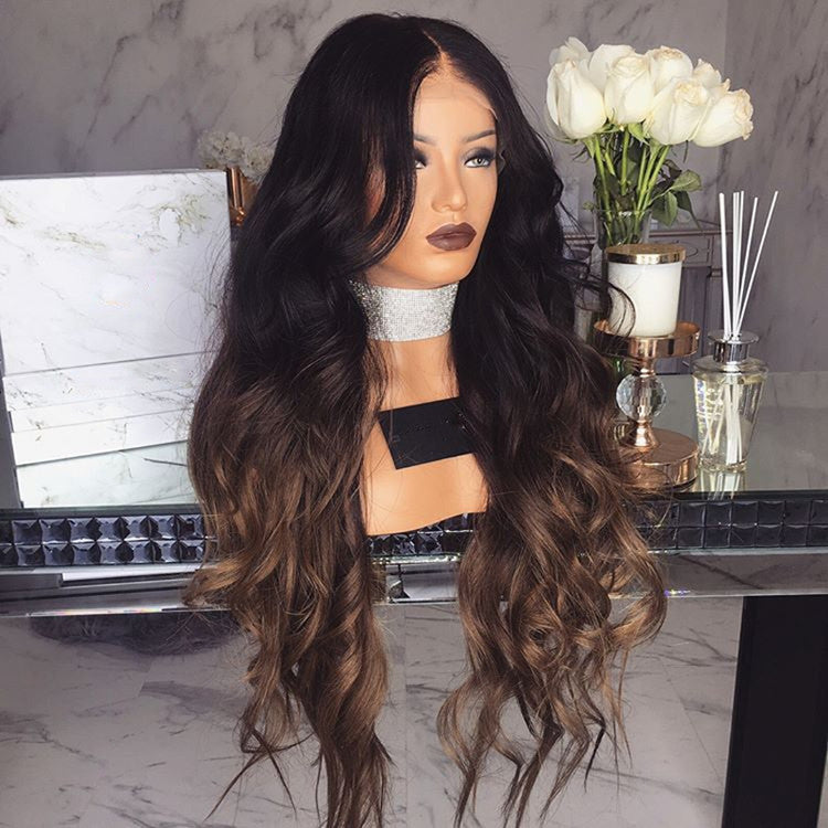 Fashion Curly Hair Big Wave Gradient Wig Long Curls