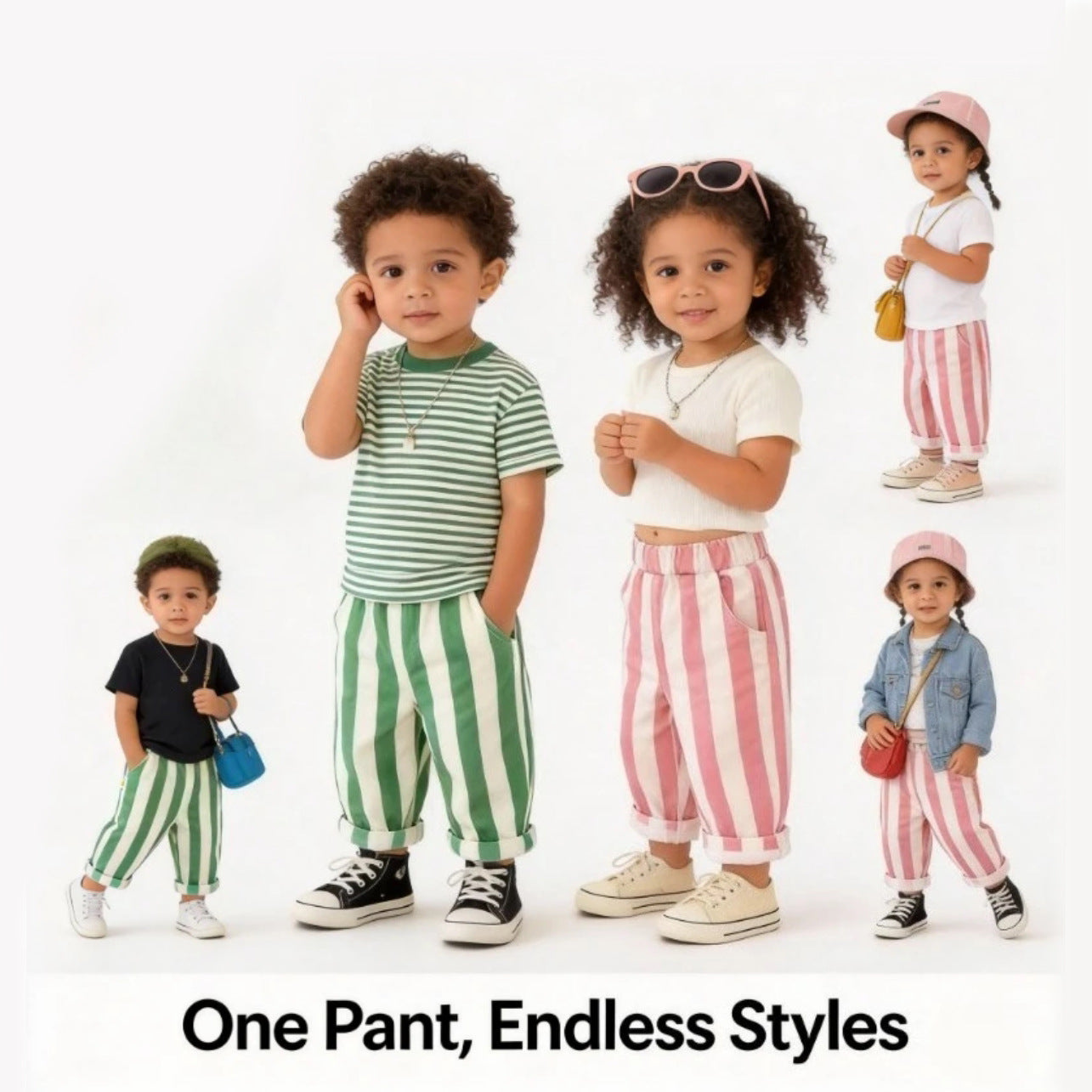 Children's Style Fashion Boys Vertical Stripes Baggy Children's Pants