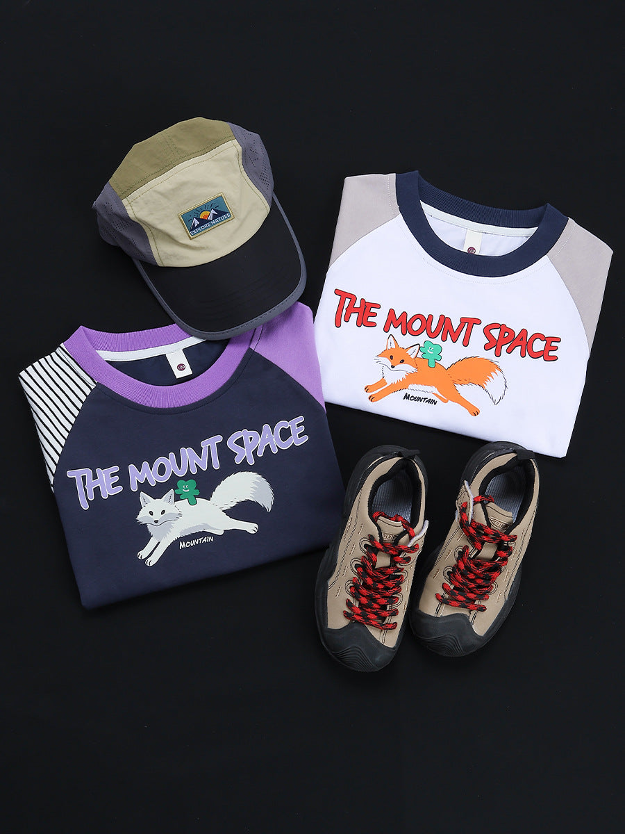 Children's Clothing Summer Contrast Color Raglan Sleeve Short Cotton Children's T-shirt