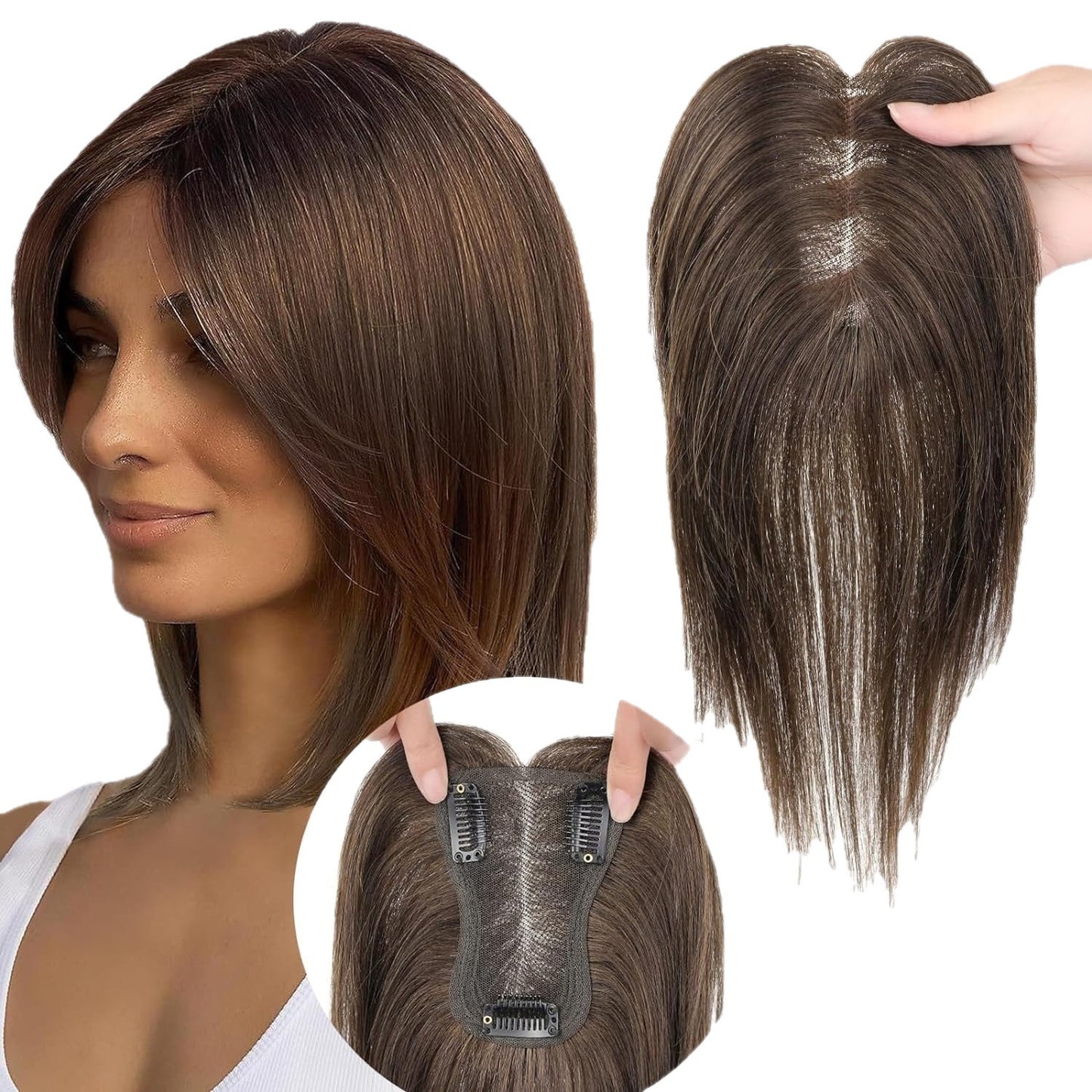 Women's Bangs Long Curly Hair Synthetic Natural Breathable Hand-woven Chemical Wig