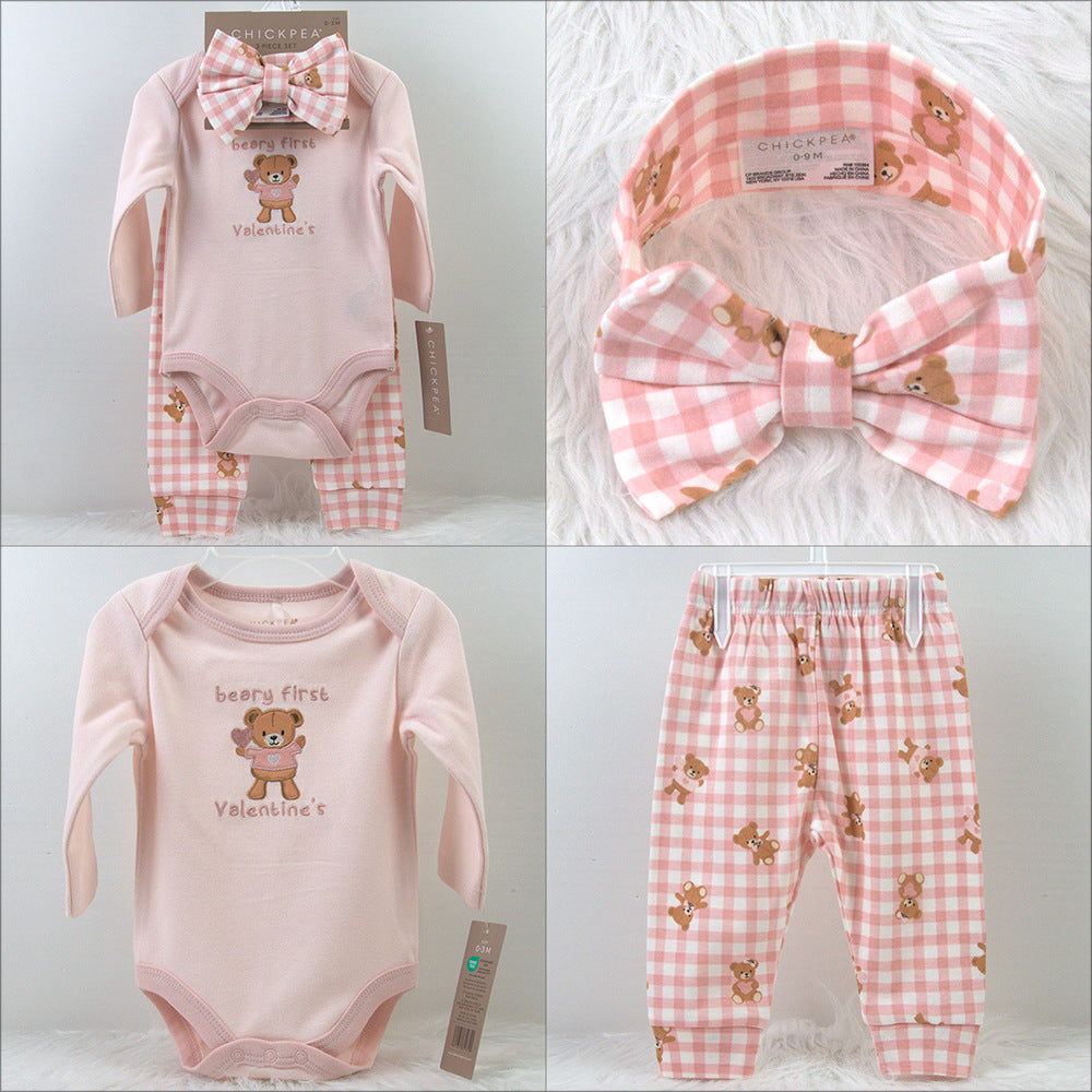 Born Pcs Set Headband Long Sleeve Bodysuit Children's Suit
