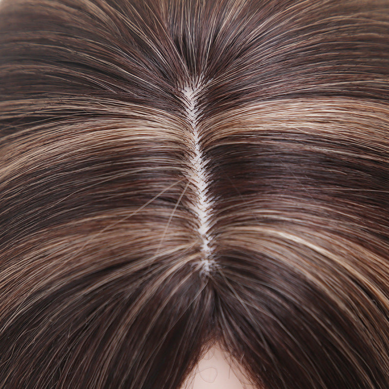 Highlight Gradient Head Bangs Hair Supplementing Piece Wig