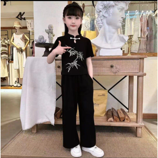 Medium Large Ice Silk National Trendy Style Children's Suit
