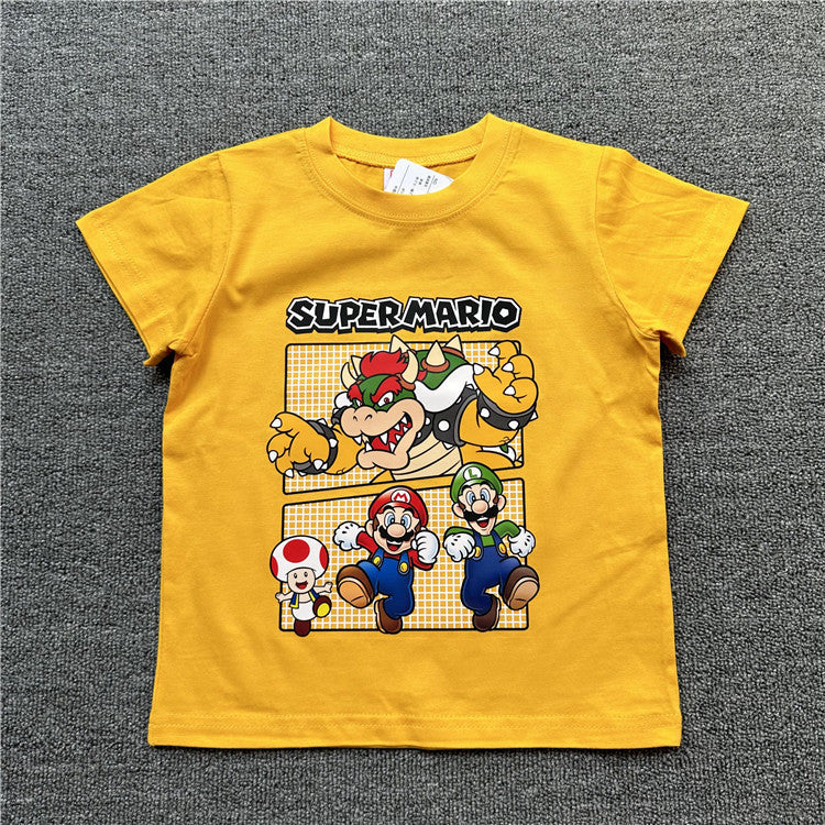 Children's Daily Order Summer Mario Series Short-sleeved Children's T-shirt