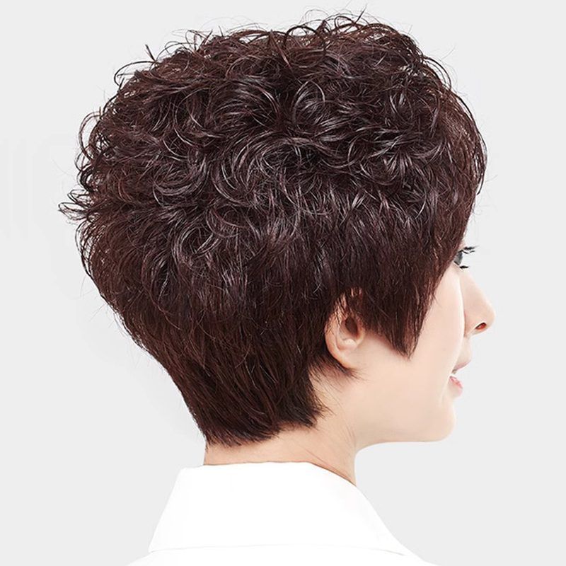 Feeling Natural Volume Fluffy Lightweight Breathable Wig Short Curly Hair
