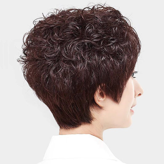 Feeling Natural Volume Fluffy Lightweight Breathable Wig Short Curly Hair