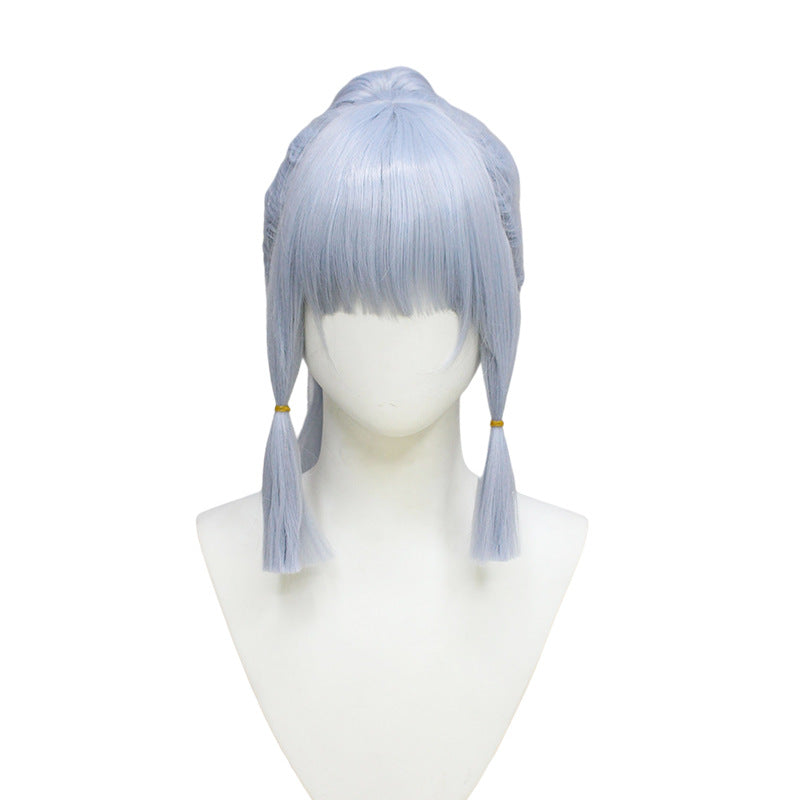 Style Fiber Light Sier Single Ponytail Long Cos Wig