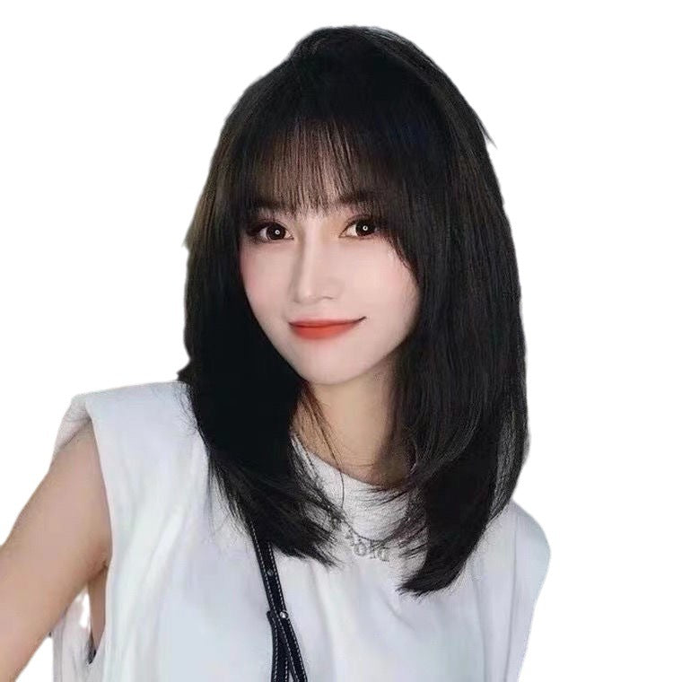Women's Air Bangs Cute Fashion Inner Buckle Wig Short Straight Hair