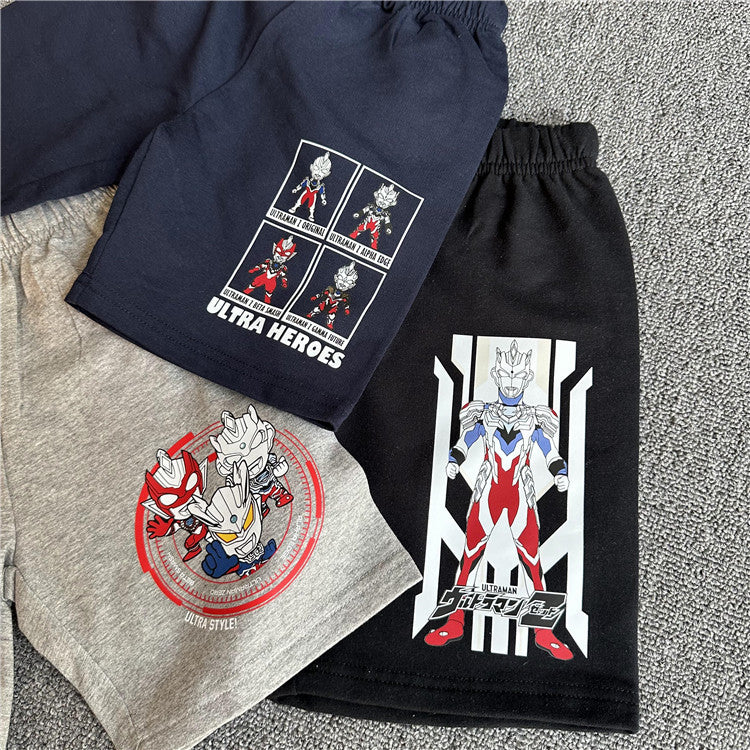 Children's Summer Cartoon Series Clothing Stretch Looped Pile Children's Pants